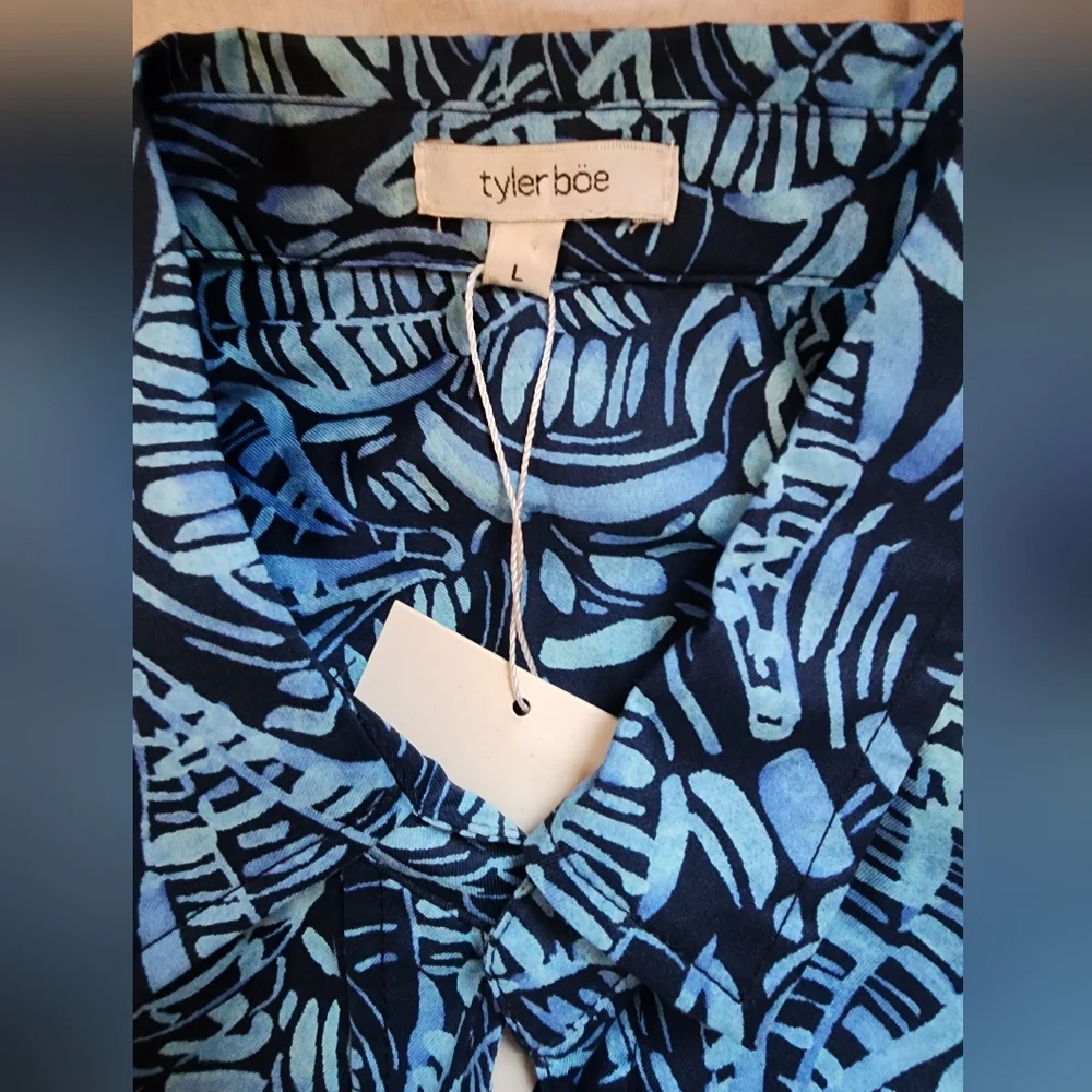 NWT TYLER BOE Womens  Button Up Blouse Shirt Long Sleeve Blue Hot Air Balloons - Picture 3 of 9